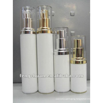 Professional packaging empty cosmetic plastic airless pump bottle matte gold